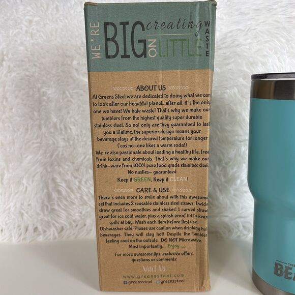 Beast NEW‎ 30 oz Tumbler Stainless Steel Insulated Hot Cold Blue Straws Brush - Picture 5 of 6